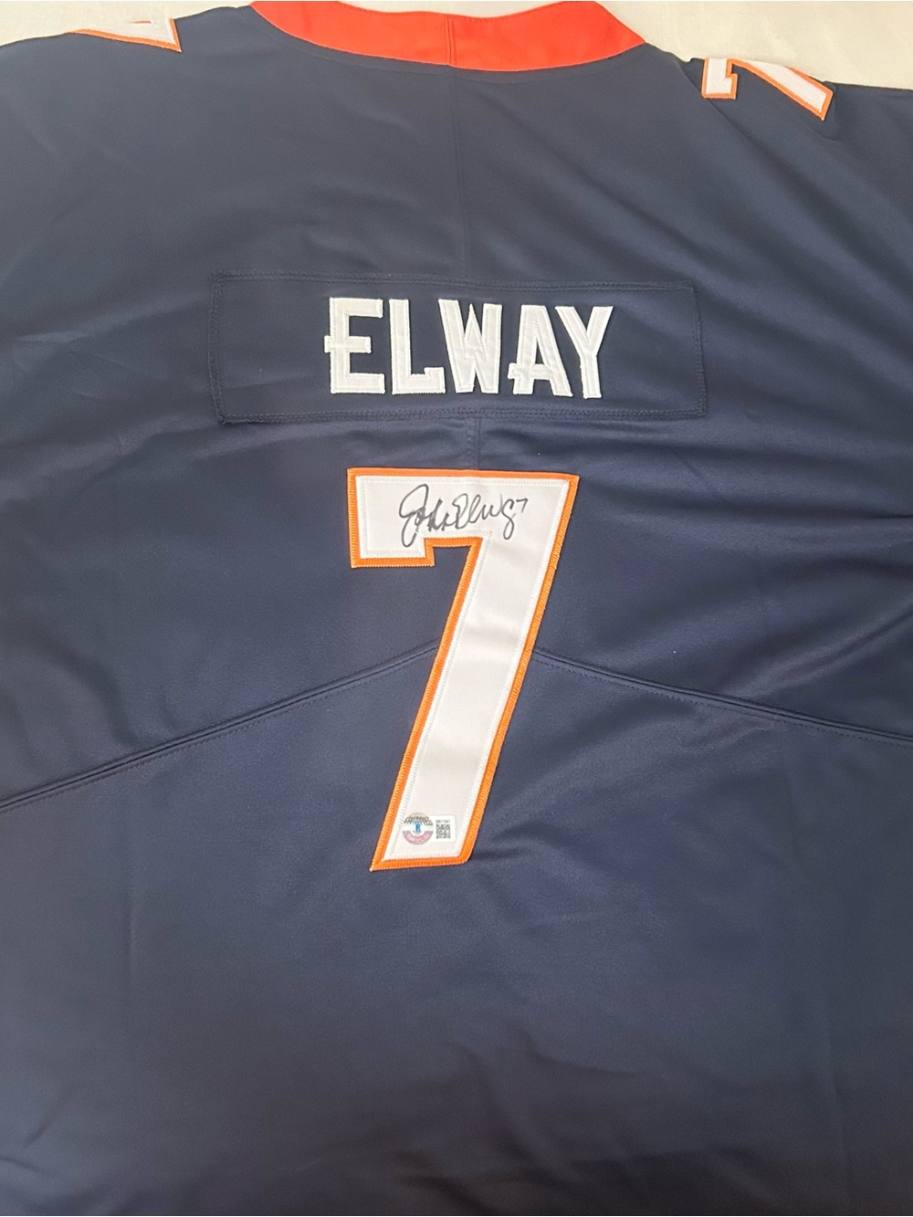 JOHN ELWAY HOF SIGNED DENVER BRONCOS  XL JERSEY BECKETT COA